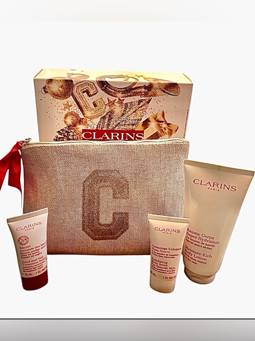 Clarins 4 Piece Gift Set Body Care Essentials or Spa Day Smooth